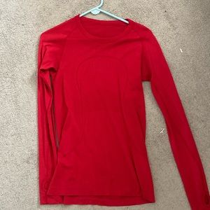 Lululemon Red Medium Swiftly Relaxed Long-Sleeve Shirt